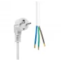 Microconnect MC-PE010SCHW-OE maitinimo laidas Schuko į atvirus galus 10 m baltas