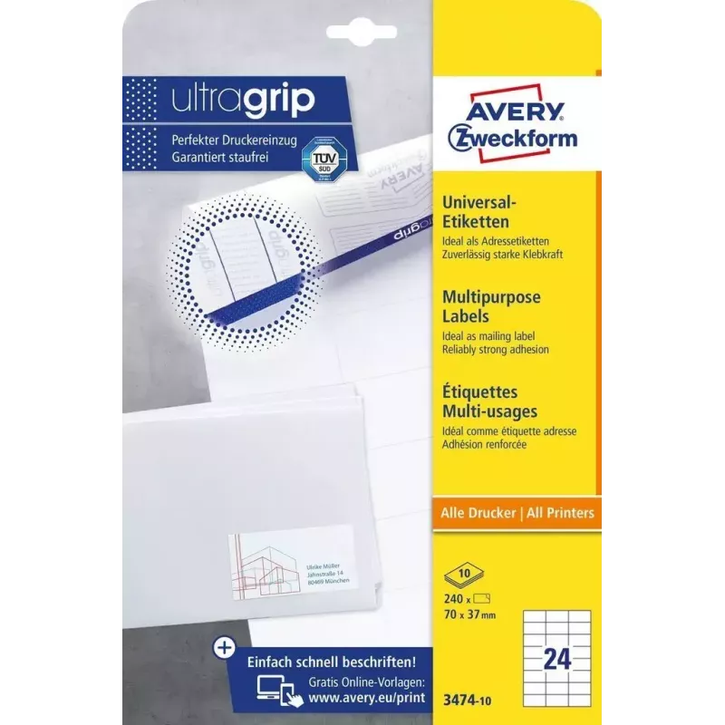 Lipni etiketė stačiakampė AVERY 3474-10
