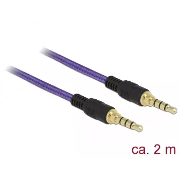 Garso kabelis 3,5 mm lizdas – lizdas DeLOCK 85599 2 m violetinis