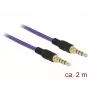Garso kabelis 3,5 mm lizdas – lizdas DeLOCK 85599 2 m violetinis