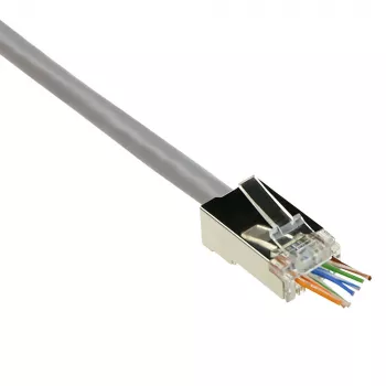 ACT RJ45 (8P/8C) CAT6 Easyconnect ekranuotas modulinis jungiklis apvaliam kabeliui su vientisais arba suvytais laidininkais