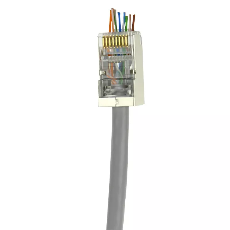 ACT RJ45 (8P/8C) CAT6 Easyconnect ekranuotas modulinis jungiklis apvaliam kabeliui su vientisais arba suvytais laidininkais