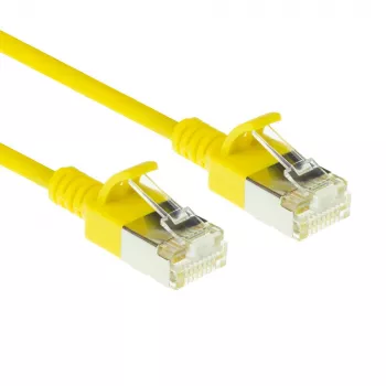 ACT Yellow 1 m LSZH U/FTP CAT6A plonas duomenų centro pataisinis laidas su RJ45 kištukais