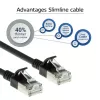 ACT Black 5 m LSZH U/FTP CAT6A plonas duomenų centro pataisos laidas su apsauga nuo užkabinimo ir RJ45 jungtimis