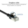 ACT Black 5 m LSZH U/FTP CAT6A plonas duomenų centro pataisos laidas su apsauga nuo užkabinimo ir RJ45 jungtimis