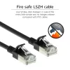 ACT Black 5 m LSZH U/FTP CAT6A plonas duomenų centro pataisos laidas su apsauga nuo užkabinimo ir RJ45 jungtimis