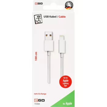 Lightning laidas 2GO 794888 1m Baltas USB B
