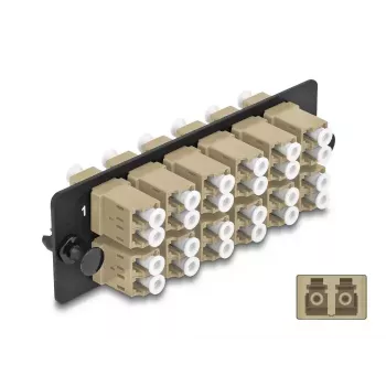 DeLOCK 66932 šviesolaidžio adapterių skydelis LC Duplex OM1 OM2 12 prievadų smėlio spalvos