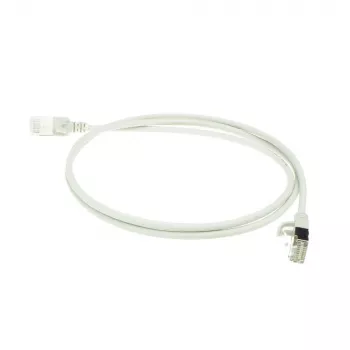 ACT pilkas 7 metrų LSZH U/FTP CAT6A plonas jungiamasis kabelis su apsauga nuo užkabinimo ir RJ45 jungtimis