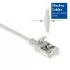 ACT pilkas 7 metrų LSZH U/FTP CAT6A plonas jungiamasis kabelis su apsauga nuo užkabinimo ir RJ45 jungtimis