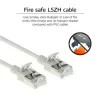 ACT pilka 10 m LSZH U/FTP CAT6A plonas duomenų centro pataisinis kabelis su apsauga nuo užkabinimo ir RJ45 jungtimis