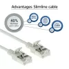 ACT pilka 10 m LSZH U/FTP CAT6A plonas duomenų centro pataisinis kabelis su apsauga nuo užkabinimo ir RJ45 jungtimis