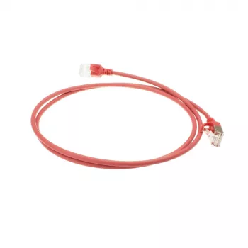 ACT Red 7 m LSZH U/FTP CAT6A duomenų centro plonas šuolinis kabelis su apsauga nuo užkabinimo ir RJ45 jungtimis