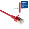 ACT Red 7 m LSZH U/FTP CAT6A duomenų centro plonas šuolinis kabelis su apsauga nuo užkabinimo ir RJ45 jungtimis