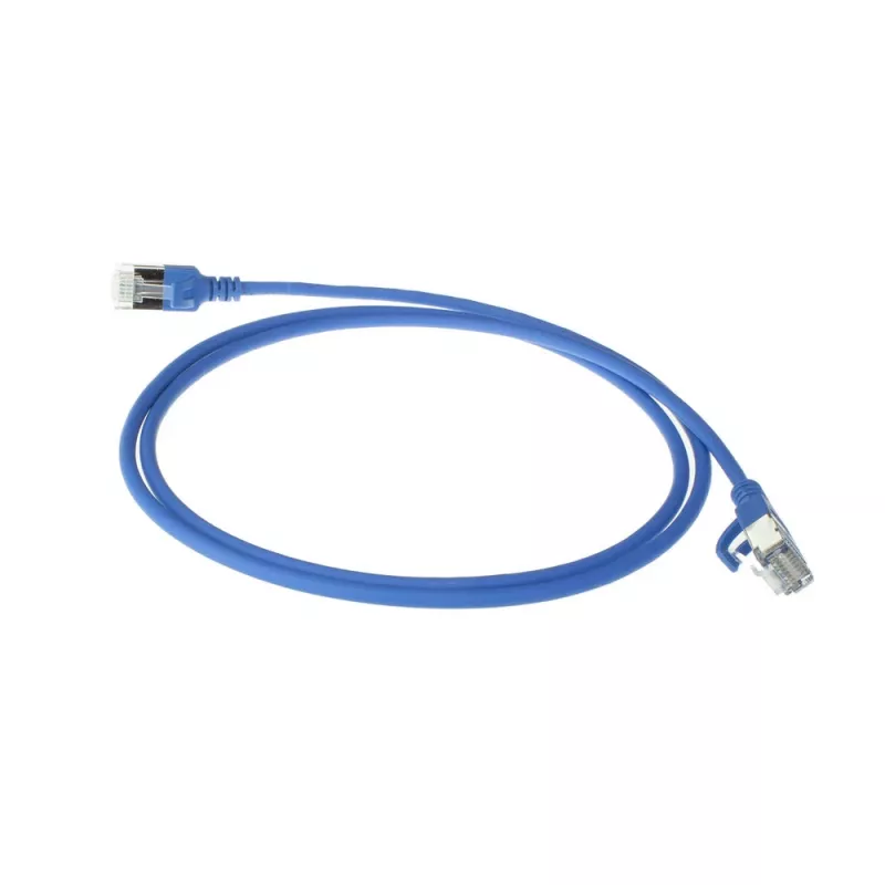 ACT Blue 7 m LSZH U/FTP CAT6A plonas duomenų centro pataisos laidas su apsauga nuo užkabinimo ir RJ45 jungtimis