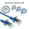 ACT Blue 10 m LSZH U/FTP CAT6A duomenų centro plonas pataisinis kabelis su apsaugotais RJ45 jungtimis