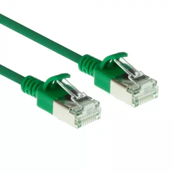ACT Green 7 m LSZH U/FTP CAT6A plonas duomenų centro pataisos kabelis su apsauga nuo užkliuvimo ir RJ45 jungtimis