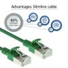 ACT Green 10 metrų LSZH U/FTP CAT6A plonas duomenų centro pataisinis kabelis su apsauga nuo užkliuvimo ir RJ45 jungtimis