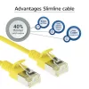 ACT Yellow 7 m LSZH U/FTP CAT6A duomenų centro plonas pataisinis laidas su apsaugotais RJ45 kištukais