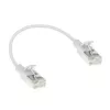 ACT White 0,5 m LSZH U/FTP CAT6A plonas duomenų centro pataisinis kabelis su apsaugotais RJ45 kištukais