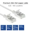 ACT White 2 m LSZH U/FTP CAT6A duomenų centro plonas pataisos laidas RJ45 (DC6902)