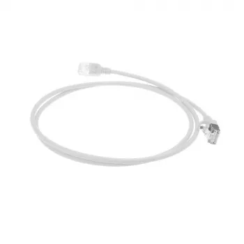 ACT White 5 metrų LSZH U/FTP CAT6A duomenų centro plonas jungiamasis kabelis su apsaugotais RJ45 kištukais