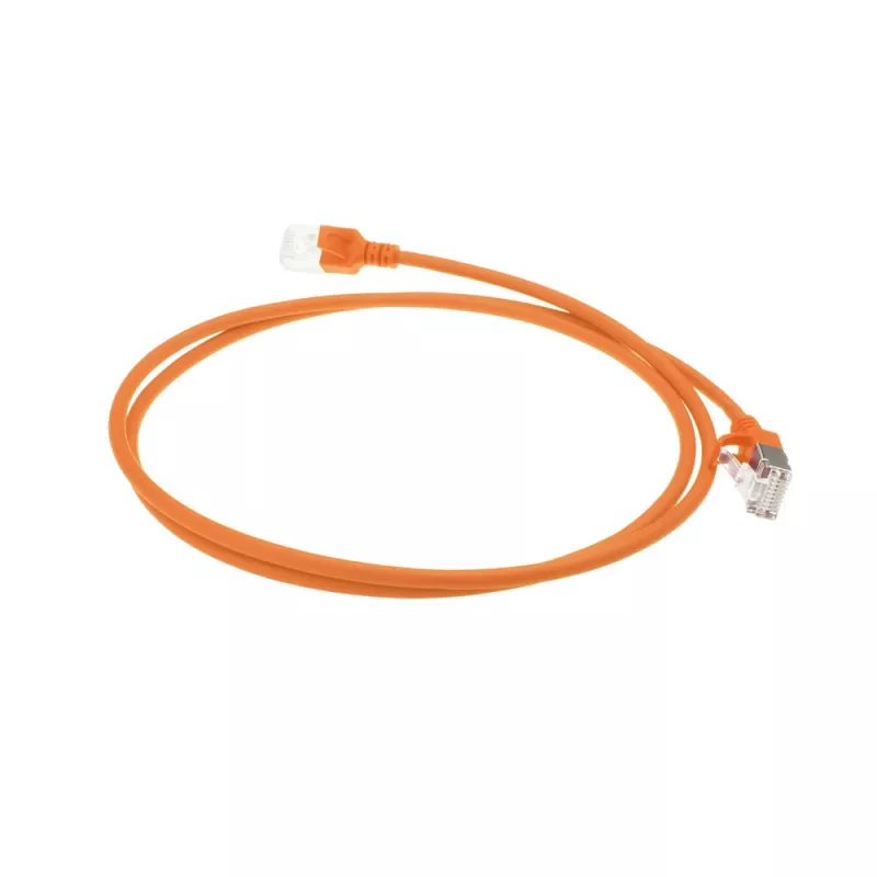 ACT Orange 5 metrų LSZH U/FTP CAT6A duomenų centro plonas pataisinis kabelis su apsaugotais RJ45 kištukais