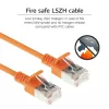ACT Orange 5 metrų LSZH U/FTP CAT6A duomenų centro plonas pataisinis kabelis su apsaugotais RJ45 kištukais