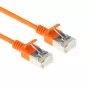 ACT Orange 0,25 m LSZH U/FTP CAT6A plonas duomenų centro pataisinis kabelis su apsauga nuo užkabinimo ir RJ45 jungtimis