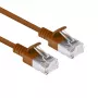 ACT Brown 1 m LSZH U/FTP CAT6A plonas duomenų centro pataisos laidas su apsauga nuo užkliuvimo ir RJ45 jungtimis