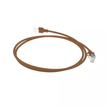 ACT Brown 1 m LSZH U/FTP CAT6A plonas duomenų centro pataisos laidas su apsauga nuo užkliuvimo ir RJ45 jungtimis
