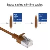 ACT Brown 1 m LSZH U/FTP CAT6A plonas duomenų centro pataisos laidas su apsauga nuo užkliuvimo ir RJ45 jungtimis