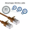 ACT Brown 1 m LSZH U/FTP CAT6A plonas duomenų centro pataisos laidas su apsauga nuo užkliuvimo ir RJ45 jungtimis