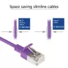 ACT Purple 1 m LSZH U/FTP CAT6A plonas duomenų centro pataisinis kabelis su apsauga nuo užkliuvimo ir RJ45 jungtimis