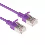 ACT Purple 0.15 m LSZH U/FTP CAT6A plonas lizdinis pataisinis kabelis su apsauginiais RJ45 jungtimis
