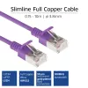 ACT Purple 0.15 m LSZH U/FTP CAT6A plonas lizdinis pataisinis kabelis su apsauginiais RJ45 jungtimis