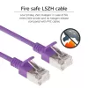 ACT Purple 0.15 m LSZH U/FTP CAT6A plonas lizdinis pataisinis kabelis su apsauginiais RJ45 jungtimis