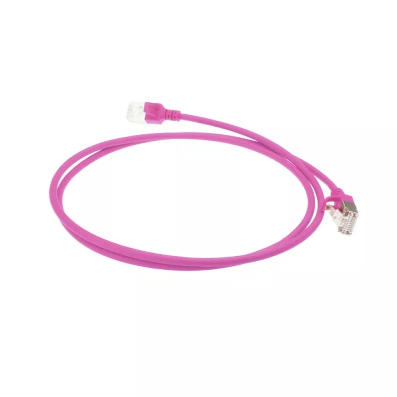 ACT Pink 10 m LSZH U/FTP CAT6A plonas duomenų centro kabelis su apsauga nuo užkabėjimo ir RJ45 jungtimis