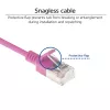ACT Pink 0,15 m LSZH U/FTP CAT6A duomenų centro plonas pataisinis kabelis su RJ45 jungtimis