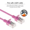 ACT Pink 0,15 m LSZH U/FTP CAT6A duomenų centro plonas pataisinis kabelis su RJ45 jungtimis