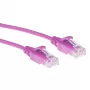 ACT Pink 10 metrų LSZH U/UTP CAT6 duomenų centro plonas pataisos kabelis su apsauga nuo užkliuvimo ir RJ45 jungtimis