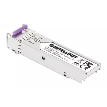 Intellinet Gigabit Fiber WDM Bi-Directional SFP optinis modulis 1000Base-BX-U (LC), vienmodis, 80 km, BiDi WDM (RX1550/TX1490), MSA atitikmuo, sidabrinis