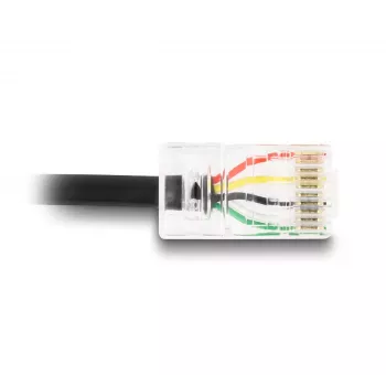 DeLOCK signalinis kabelis 2 m juodas USB-A RJ-50 Kištukas/Kištukas 67016