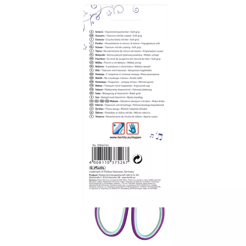 Vienas rašiklis Herlitz my.pen Straight Cut Mint spalvos Violetinis