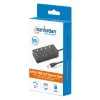 Manhattan 4 prievadų USB 3.0 šakotuvas su USB-C jungtimi ir atskirais jungikliais, 5 Gbps, juodas