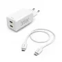 Greitasis USB-C įkroviklis Hama 00125116, 2x USB-C, PD 35W, baltas