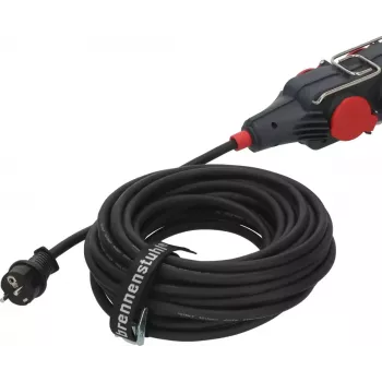 Prailginimo laidas Brennenstuhl 9161150161 15m 4 AC lizdai Lauko Juoda Raudona
