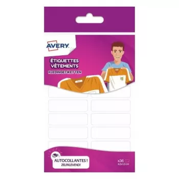 Avery ETVET36 lipnus etikečių lapas, stačiakampis, nuolatinis klijavimas, baltas, 36 vnt.