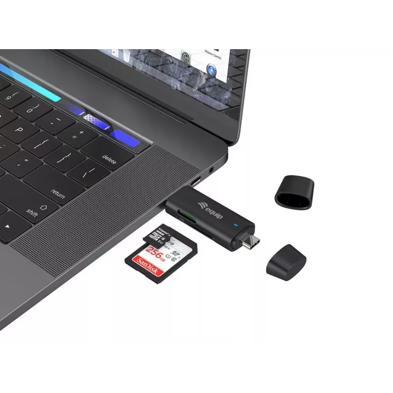 Kortelių skaitytuvas Equip 245462 USB 3.2 Gen 1 Type-A / Type-C juodas