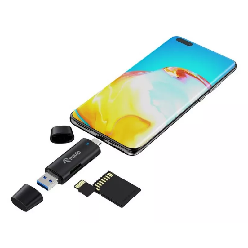 Kortelių skaitytuvas Equip 245462 USB 3.2 Gen 1 Type-A / Type-C juodas
